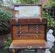 Vintage Wooden Engineers Tool Chest Cabinet Box With Drawers + Tools Neslein
