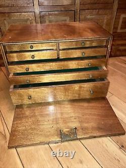 Vintage Wooden Engineers Toolmakers 7 Drawer Tool Chest Cabinet Tool Box