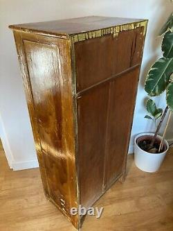 Vintage Wooden Industrial Workshop Tool Tallboy Storage Drawer Unit Cabinet