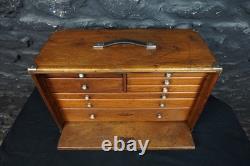 Vintage Wooden Neslein 8 Drawer Engineers Tool Cabinet Shed Garage Man Cave