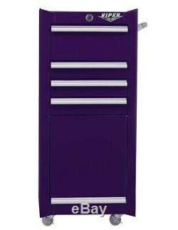 Viper Tool 4-Drawer Rolling Steel Tool Box Chest Cabinet Purple