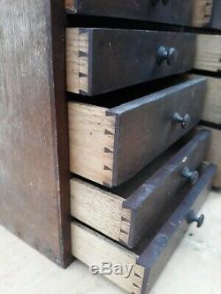 Vtg antique Post Office chest cabinet 16 drawers or engineer/Carpenters tool box