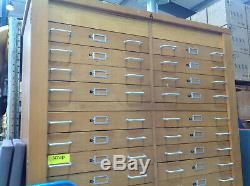 Wooden 38 drawer multi filing cabinet, cupboard. Arts, school, paper, tools storage