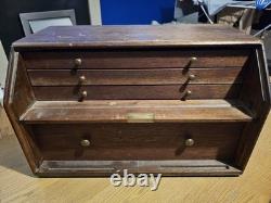 Wooden 4 Drawer Engineers Toolmaker Tool Box Cabinet Storage