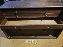 Wooden 4 Drawer Engineers Toolmaker Tool Box Cabinet Storage