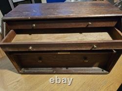 Wooden 4 Drawer Engineers Toolmaker Tool Box Cabinet Storage