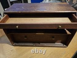 Wooden 4 Drawer Engineers Toolmaker Tool Box Cabinet Storage