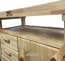 Woodworking Carpenters Bench Cabinet Heavy Duty 2 Vices 3 Drawers & Tool Storage