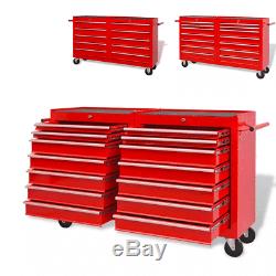 Workshop Storage Cabinet Tool Chest Trolley Toolbox with 10/14 Drawers Size XXL