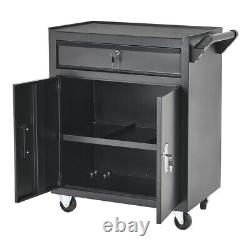 Workshop Storage Trolley Drawer Tool Box Cabinet Door Service Cart Chest +Handle