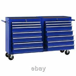 Workshop Tool Storage Trolley with14 Drawer Tool Box Cabinet Service Cart Chest