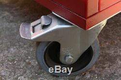 Workshop Tool Trolley 4 Drawers Toolbox Cabinet Size 1100mm x 700 Steel Red