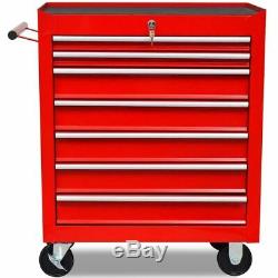 Workshop Tool Trolley 7 Drawers Box Cabinet Cart Wheel Lockable Storage Cabinet