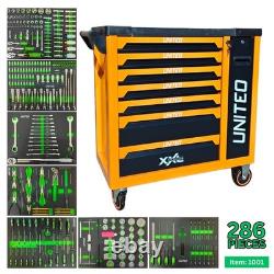 XXL Professional 7 Drawer Roller Lockable Tool Cabinet with 286 Tools