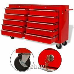 XXL Workshop Storage Trolley 10 Drawer Tool Box Cabinet Service Cart Tool Chest