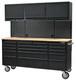 72? Coffre &agrave; Outils En Acier, Bo&icirc;te De Garage Avec Armoires Sup&eacute;rieures, 15 Tiroirs, Noir Mat