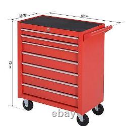 7 Tiroir Outil De Rangement Mécanique Trolley Garage Atelier Cart De Armoire Coffret