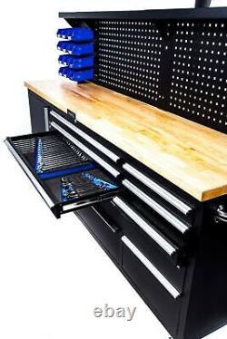 84 Boîte à outils à tiroirs professionnelle avec roulettes et 4 verrous de roues