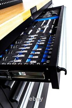 84 Boîte à outils à tiroirs professionnelle avec roulettes et 4 verrous de roues