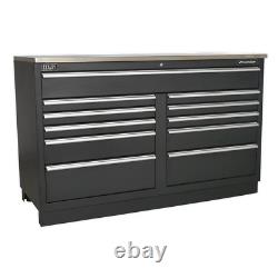 Apms04 Sealey Modular Floor Cabinet 11 Tiroir 1550mm Stockage D'outils Lourds