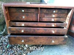 Armoire À Outils En Bois Vintage Engineers 8 Drawer Wooden Tool Box