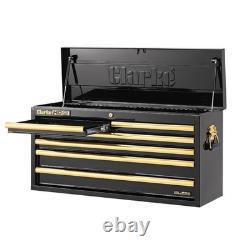 Armoire à outils Clarke à 6 tiroirs, coffre de rangement, équipement d'atelier en acier, noir