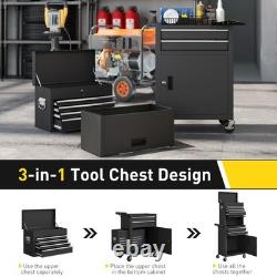 Armoire à outils HOMCOM avec 6 tiroirs, coffre à outils roulant 3-en-1 avec roues