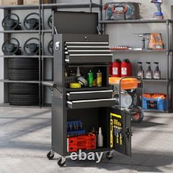 Armoire à outils HOMCOM avec 6 tiroirs, coffre à outils roulant 3-en-1 avec roues