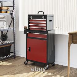 Armoire à outils HOMCOM sur roues avec 5 tiroirs Combo armoire à outils supérieure sur roues