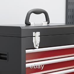 Armoire à outils HOMCOM sur roulettes avec 5 tiroirs, coffre à outils supérieur et combinaison d’armoire à roulettes
