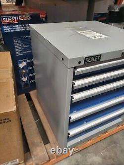Armoire à outils Sealey API5655A de rangement industriel à 5 tiroirs pour garage et atelier.