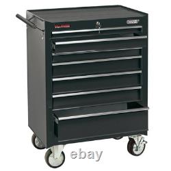 Armoire à outils à roulettes 7 tiroirs 26 pouces unité de rangement noire boîte verrouillable robuste Pro