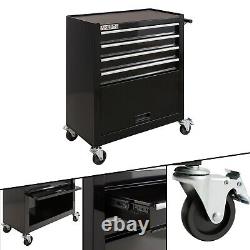 Armoire à outils à roulettes AREBOS avec 4 tiroirs et coffre à outils, chariot