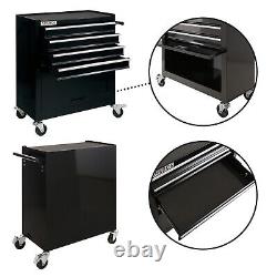Armoire à outils à roulettes AREBOS avec 4 tiroirs et coffre à outils, chariot