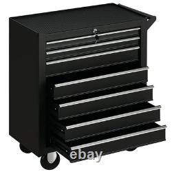 Armoire à outils à roulettes à 7 tiroirs, coffre de rangement, boîte pivotante pour garage et atelier