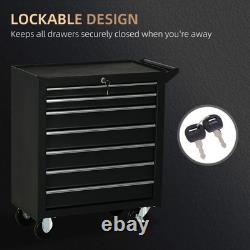 Armoire à outils à roulettes à 7 tiroirs, coffre de rangement, boîte pivotante pour garage et atelier
