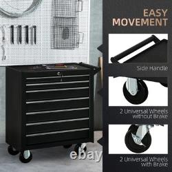 Armoire à outils à roulettes à 7 tiroirs, coffre de rangement, boîte pivotante pour garage et atelier