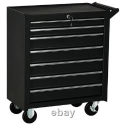 Armoire à outils à roulettes à 7 tiroirs, coffre de rangement, boîte pivotante pour garage et atelier