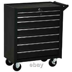 Armoire à outils à roulettes, coffre de rangement en acier, boîte noire à 7 tiroirs avec roues
 

<br/> 