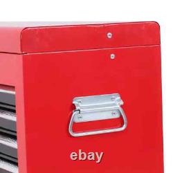 Armoire à outils autoportante 6 tiroirs avec panneau perforé et 2 portes verrouillables Rouge/Noir