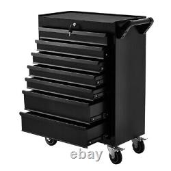Armoire à outils de mécanicien à tiroirs en acier 7 tiroirs, chariot de rangement noir gris rouge