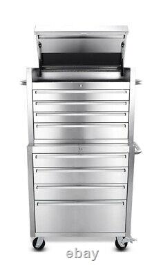 Armoire à outils en acier inoxydable de 30 pouces avec 8 tiroirs