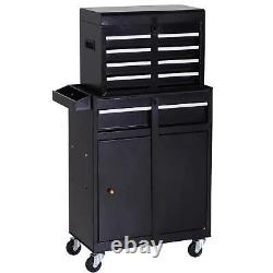 Armoire à outils en métal DURHAND 2 en 1 avec boîte de rangement, 5 tiroirs et panneau perforé Armoire à outils en métal DURHAND 2 en 1 avec boîte de rangement, 5 tiroirs et panneau perforé