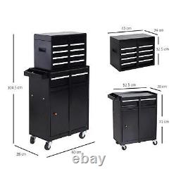 Armoire à outils en métal DURHAND 2 en 1 avec boîte de rangement, 5 tiroirs et panneau perforé Armoire à outils en métal DURHAND 2 en 1 avec boîte de rangement, 5 tiroirs et panneau perforé