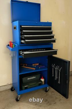 Armoire à outils en métal à tiroirs, chariot de rangement roulant pour garage, verrouillable, atelier