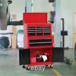 Armoire à outils en métal sur roues avec 6 tiroirs adaptée pour garage/usine en rouge