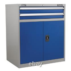 Armoire à outils industrielle à 2 tiroirs avec 1 étagère, double casier B Sealey API8810