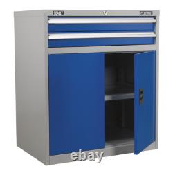 Armoire à outils industrielle à 2 tiroirs avec 1 étagère, double casier B Sealey API8810