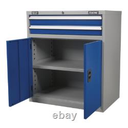 Armoire à outils industrielle à 2 tiroirs avec 1 étagère, double casier B Sealey API8810