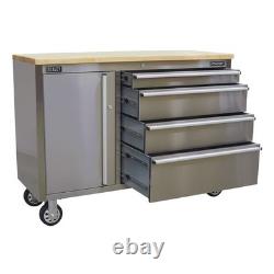 Armoire à outils mobile Sealey en acier inoxydable à 4 tiroirs AP4804SS